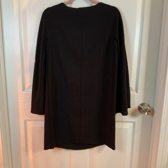 Zara Batwing Split Sleeve Black Mini Dress XS New - Picture 7 of 9